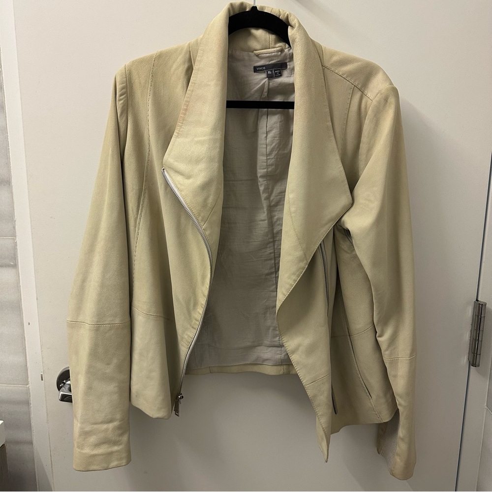 Vince off white leather jacket